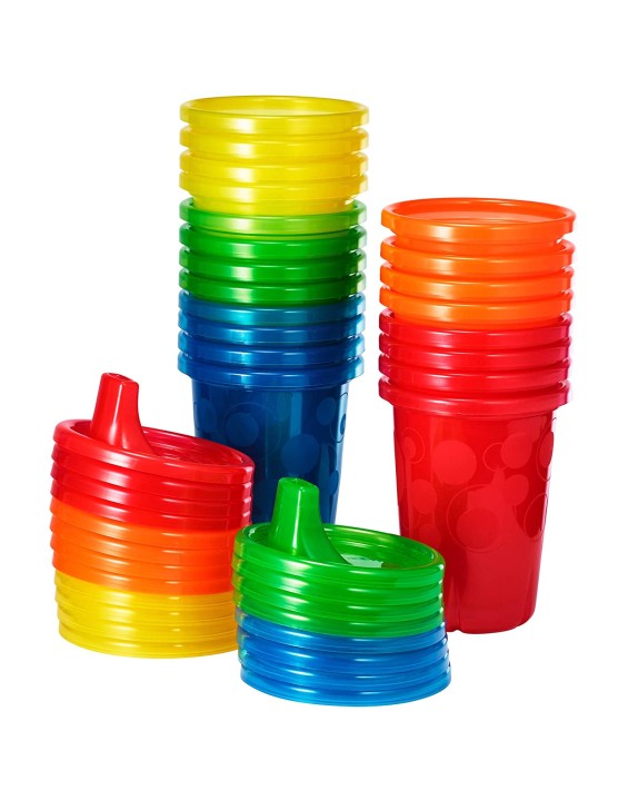 The First Years Kit de Copos com Tampa Coloridos Take and Toss (20 Peças)